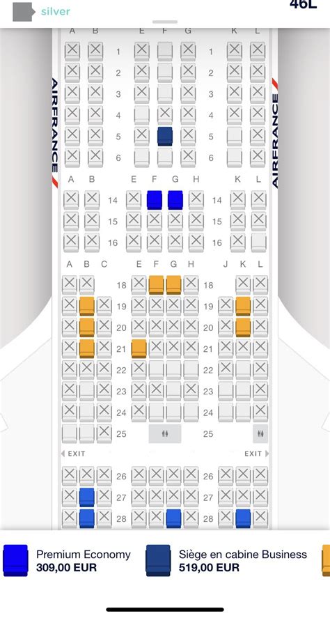 Plan de cabine l'Air France de Boeing 777.